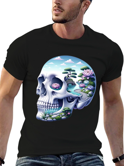 Skull Zen Garden T-Shirt - Unique Graphic Tee