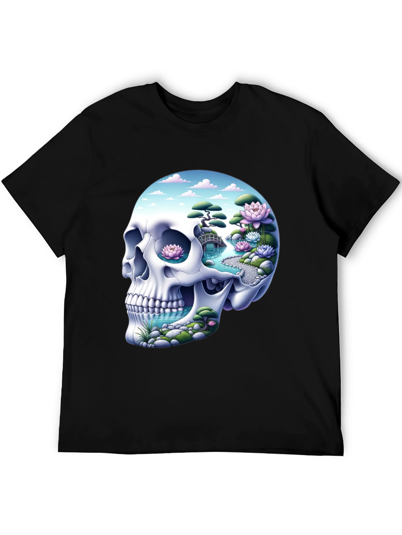 Skull Zen Garden T-Shirt - Unique Graphic Tee