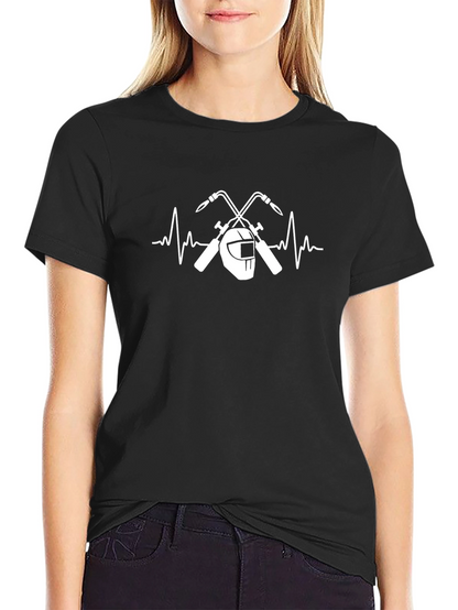 Welder Heartbeat T-Shirt - Black