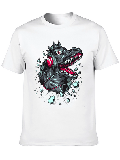 Dinosaur Headphones Graphic T-Shirt