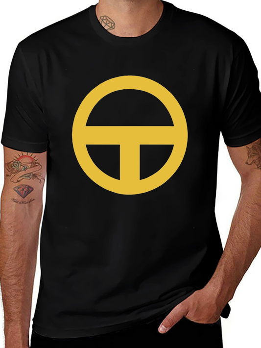 Black T-Shirt with Gold Circle-T Design