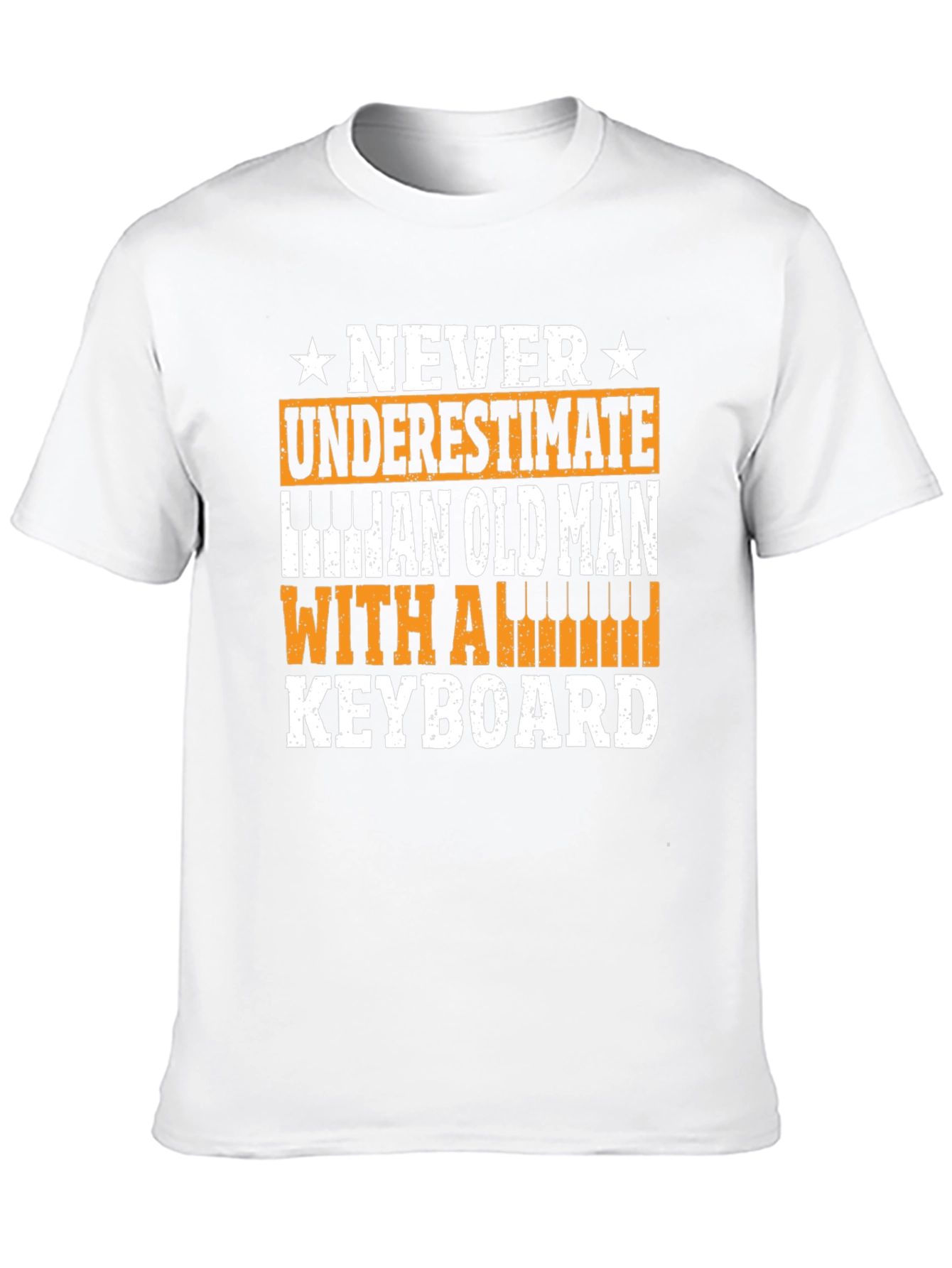Never Underestimate Old Man Keyboard T-Shirt