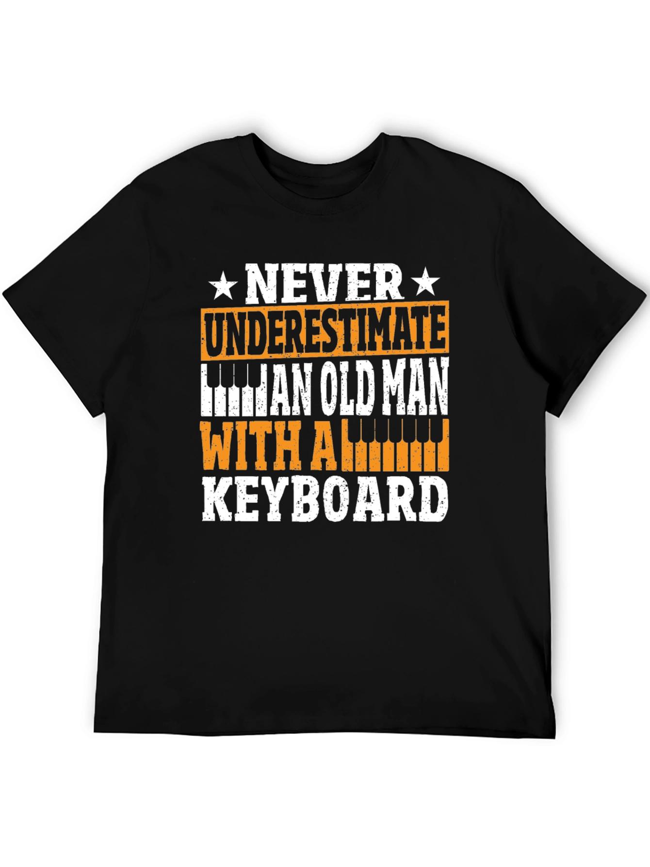 Never Underestimate Old Man Keyboard T-Shirt