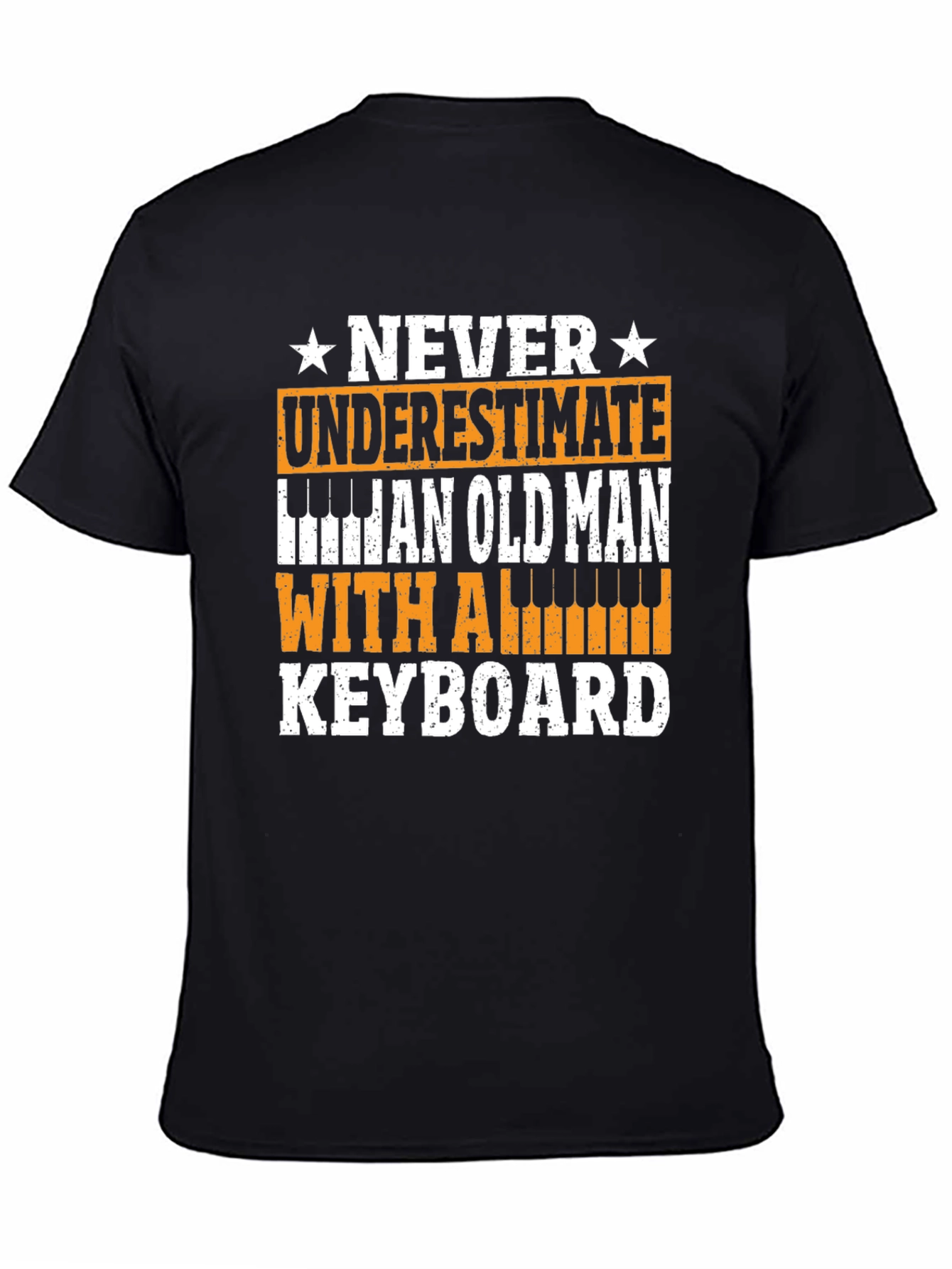 Never Underestimate Old Man Keyboard T-Shirt