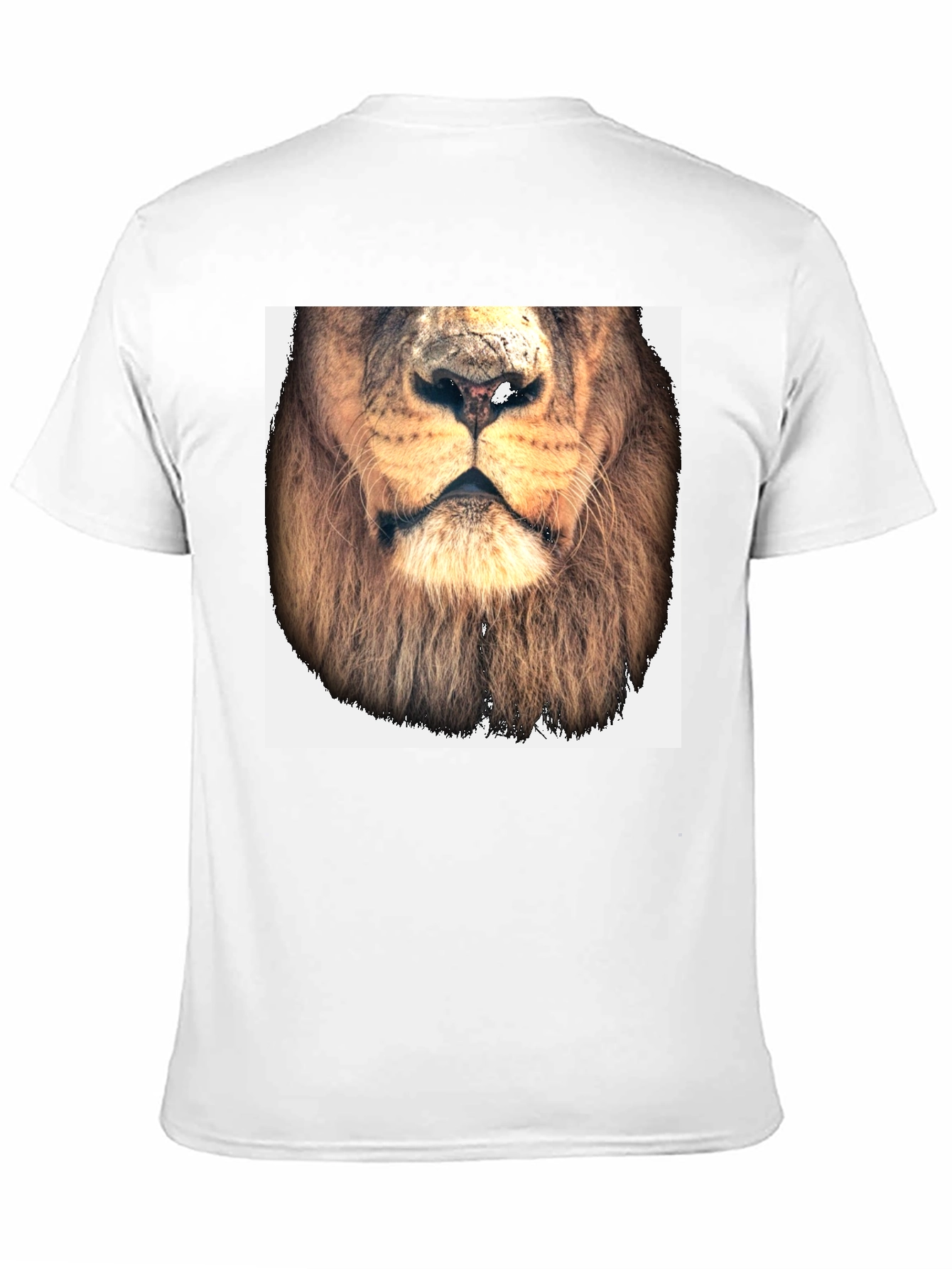 Lion Face Graphic Tee - Black Cotton T-Shirt