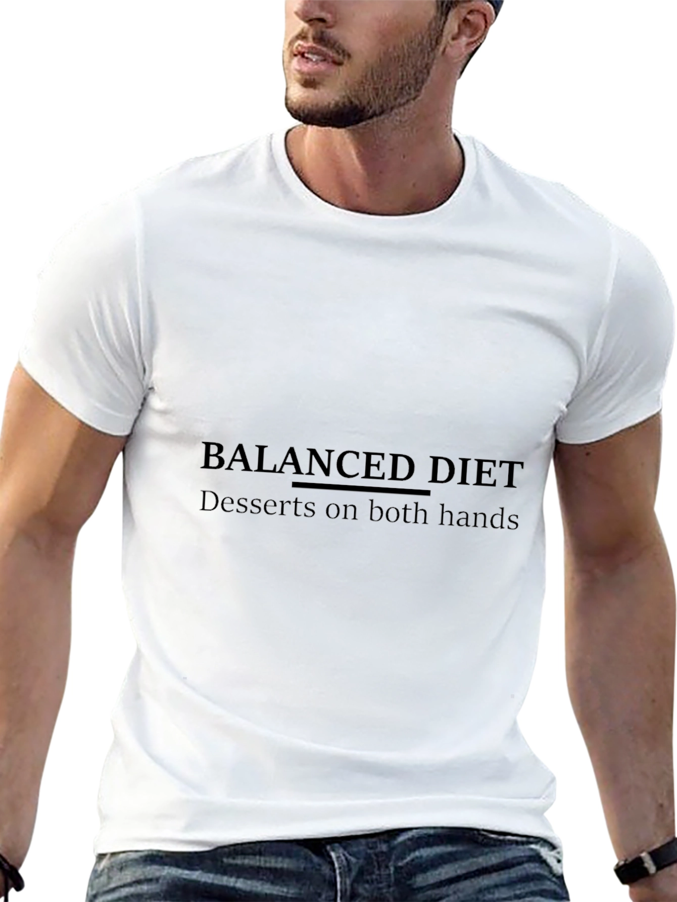 Balanced Diet Dessert T-Shirt - Humorous Graphic Tee