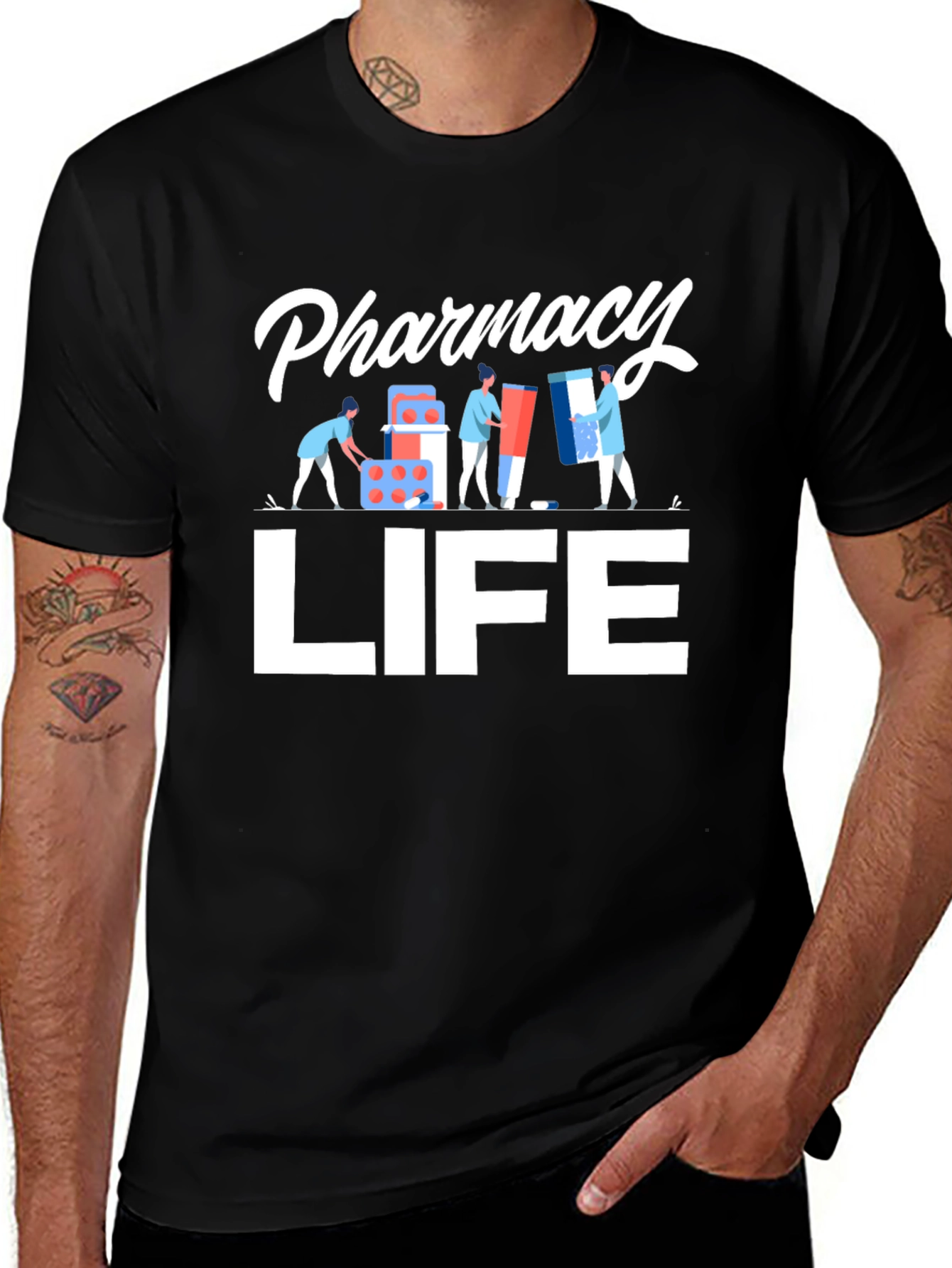 Pharmacy Life Graphic Tee - Pill Packer Design