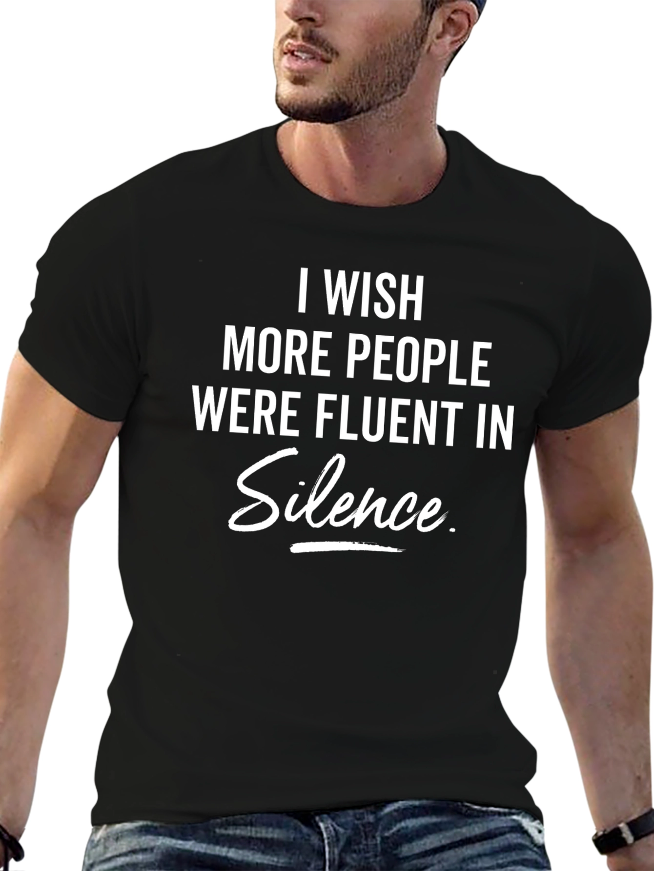 Fluent in Silence Graphic T-Shirt - Black