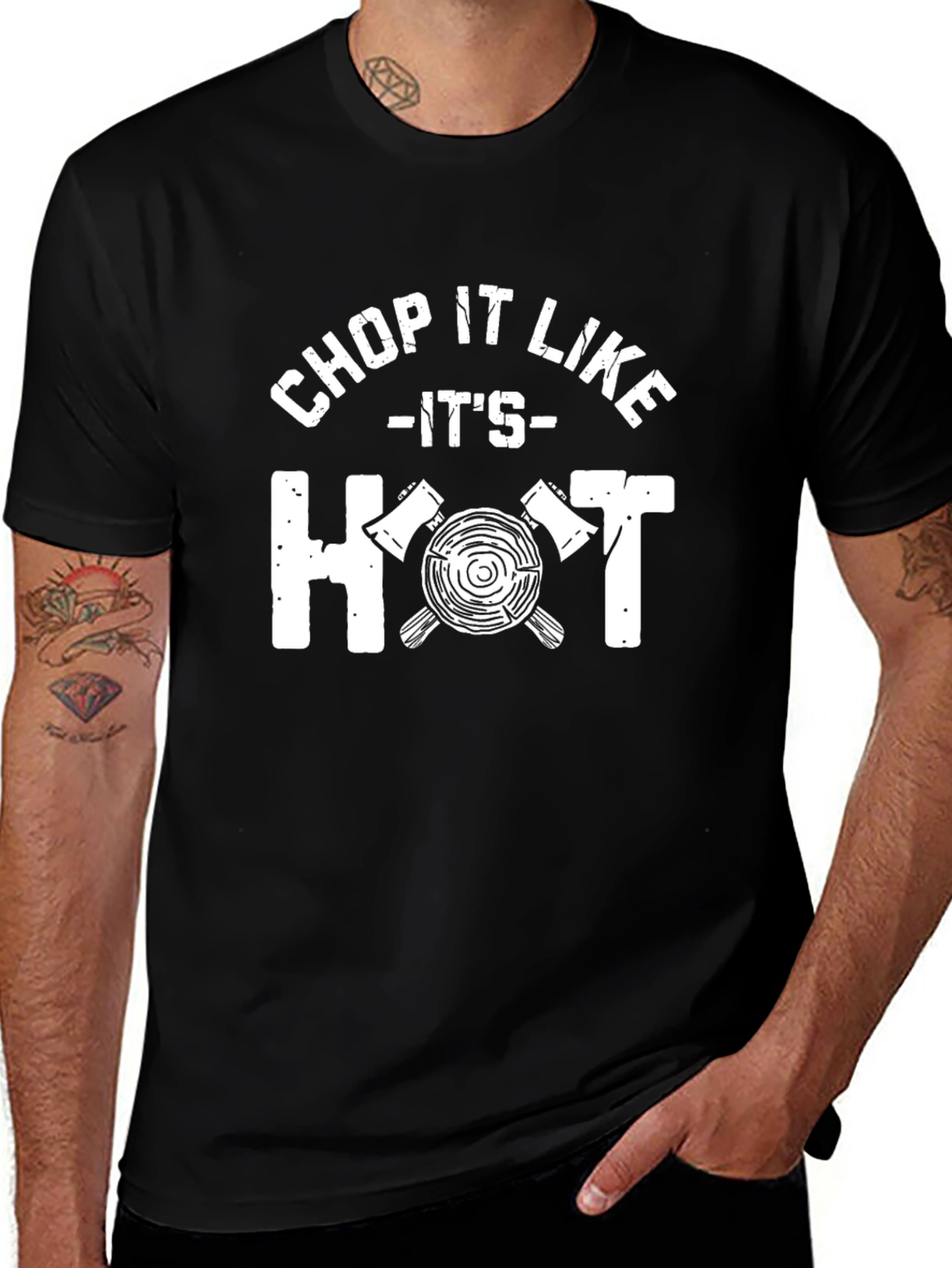 Chop It Like Its Hot Black Graphic Tee