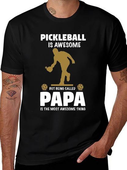 Pickleball Papa T-Shirt Awesome Dad Gift