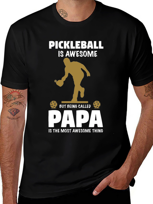 Pickleball Papa T-Shirt Awesome Dad Gift