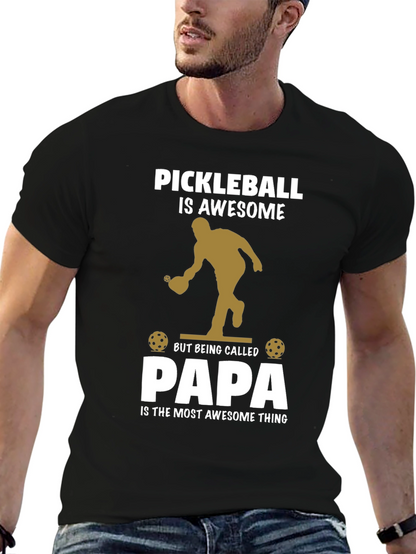 Pickleball Papa T-Shirt Awesome Dad Gift