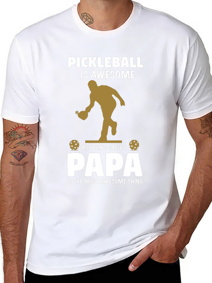 Pickleball Papa T-Shirt Awesome Dad Gift