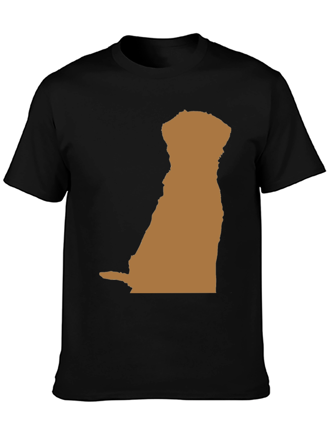Dog Silhouette Graphic Tee - Black Casual T-Shirt