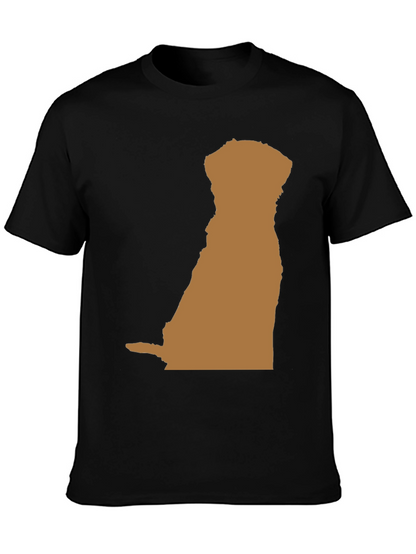 Dog Silhouette Graphic Tee - Black Casual T-Shirt