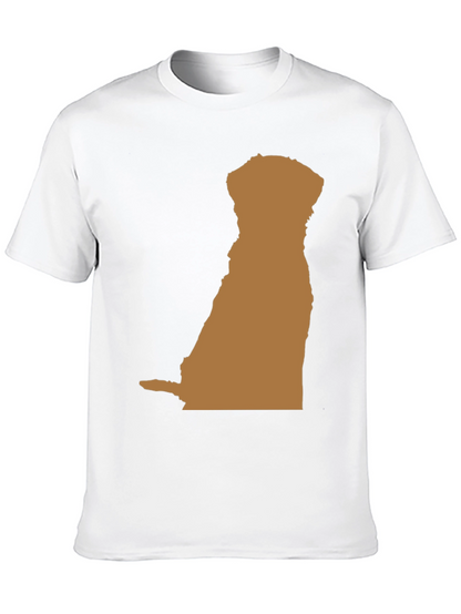 Dog Silhouette Graphic Tee - Black Casual T-Shirt
