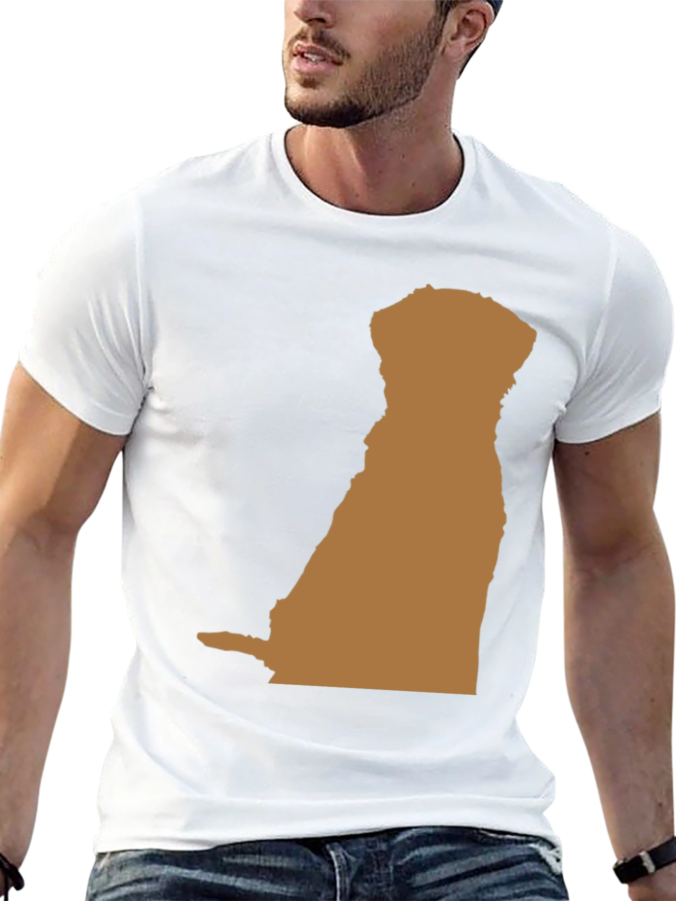 Dog Silhouette Graphic Tee - Black Casual T-Shirt