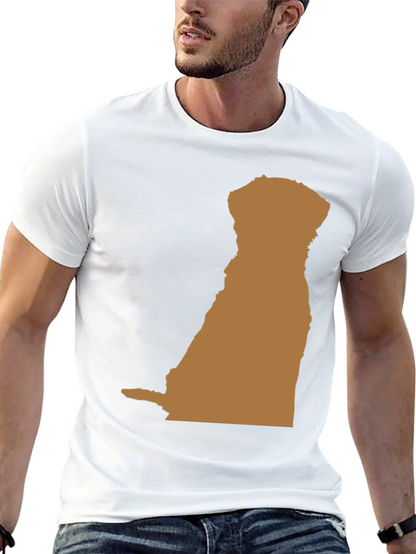 Dog Silhouette Graphic Tee - Black Casual T-Shirt