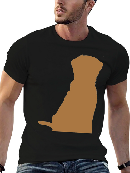 Dog Silhouette Graphic Tee - Black Casual T-Shirt