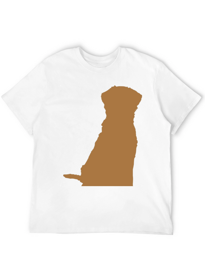 Dog Silhouette Graphic Tee - Black Casual T-Shirt