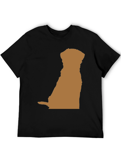 Dog Silhouette Graphic Tee - Black Casual T-Shirt