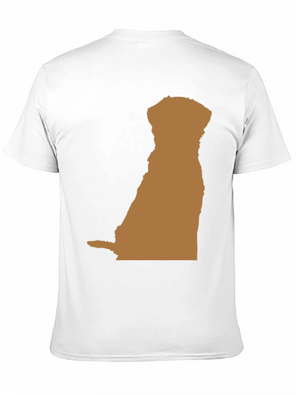 Dog Silhouette Graphic Tee - Black Casual T-Shirt