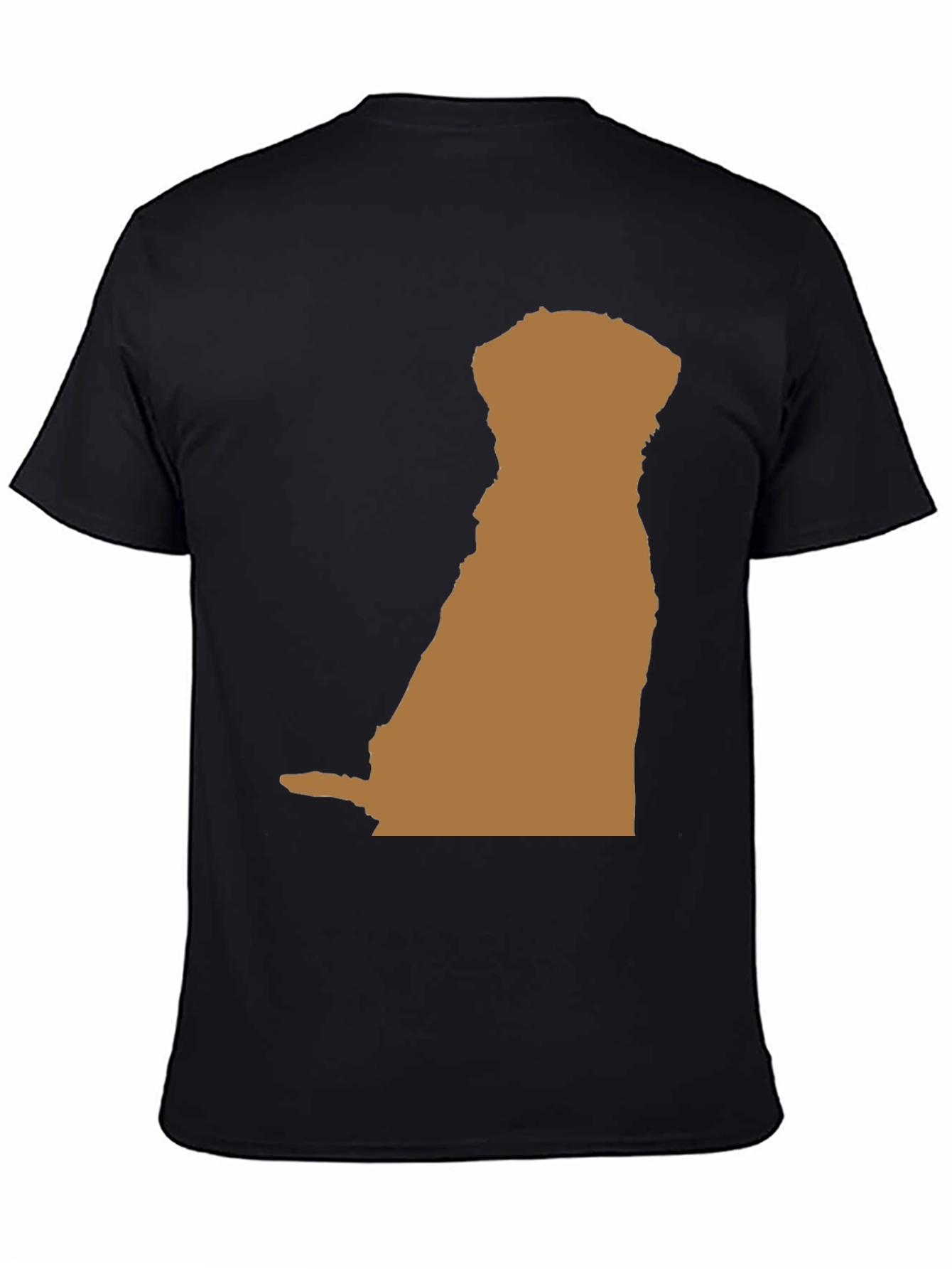 Dog Silhouette Graphic Tee - Black Casual T-Shirt