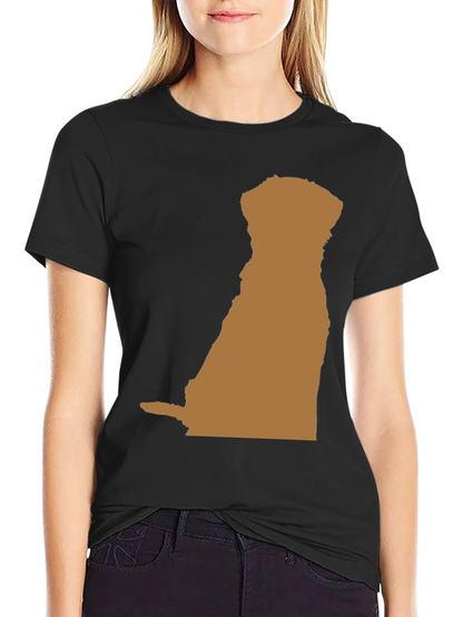 Dog Silhouette Graphic Tee - Black Casual T-Shirt