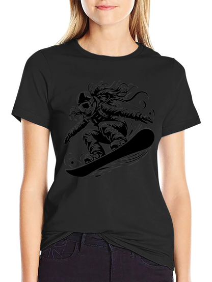 Snowboarder Graphic Tee - Black Casual Shirt