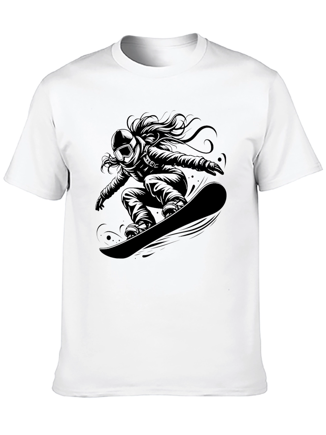 Snowboarder Graphic Tee - Black Casual Shirt