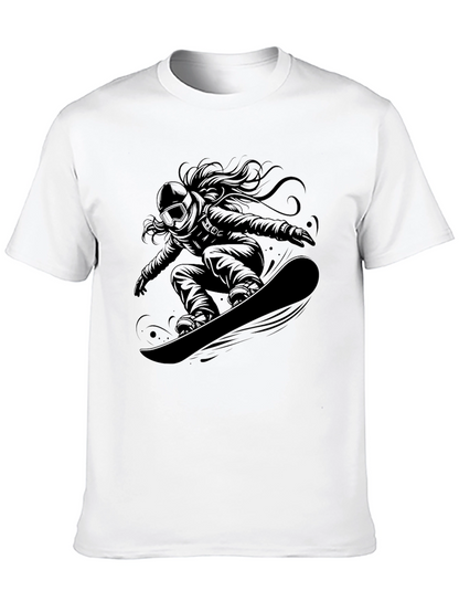 Snowboarder Graphic Tee - Black Casual Shirt