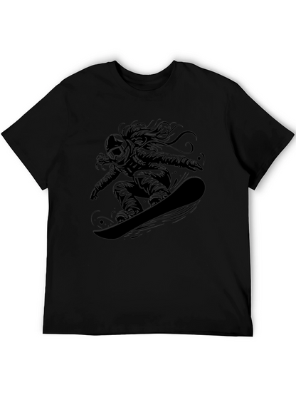 Snowboarder Graphic Tee - Black Casual Shirt