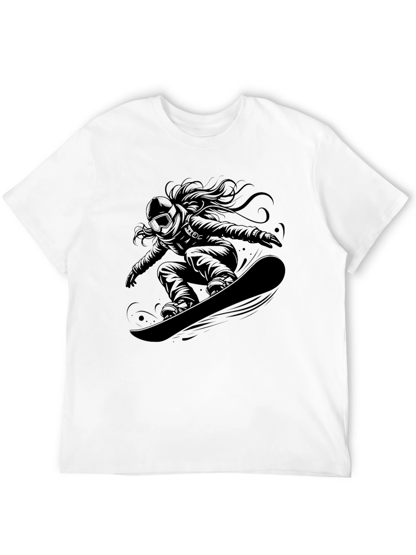 Snowboarder Graphic Tee - Black Casual Shirt