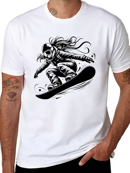 Snowboarder Graphic Tee - Black Casual Shirt