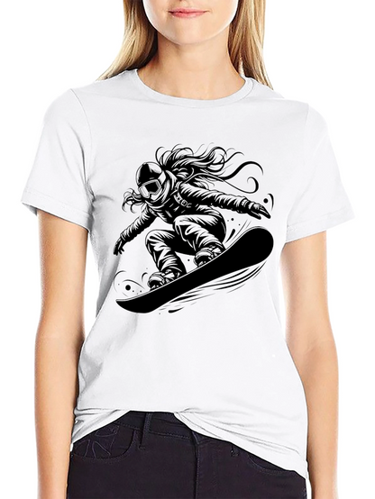 Snowboarder Graphic Tee - Black Casual Shirt