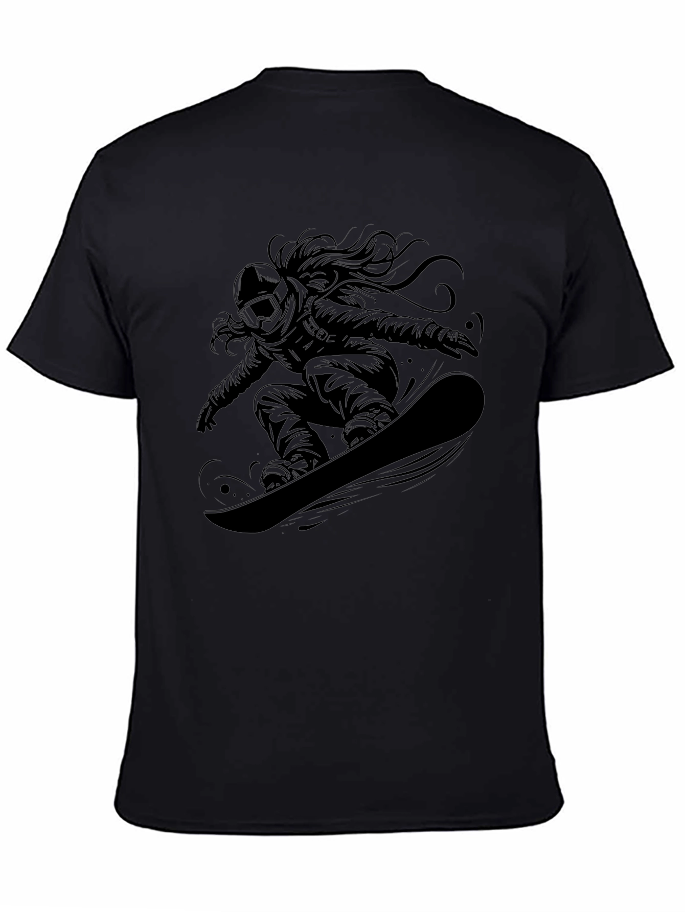 Snowboarder Graphic Tee - Black Casual Shirt