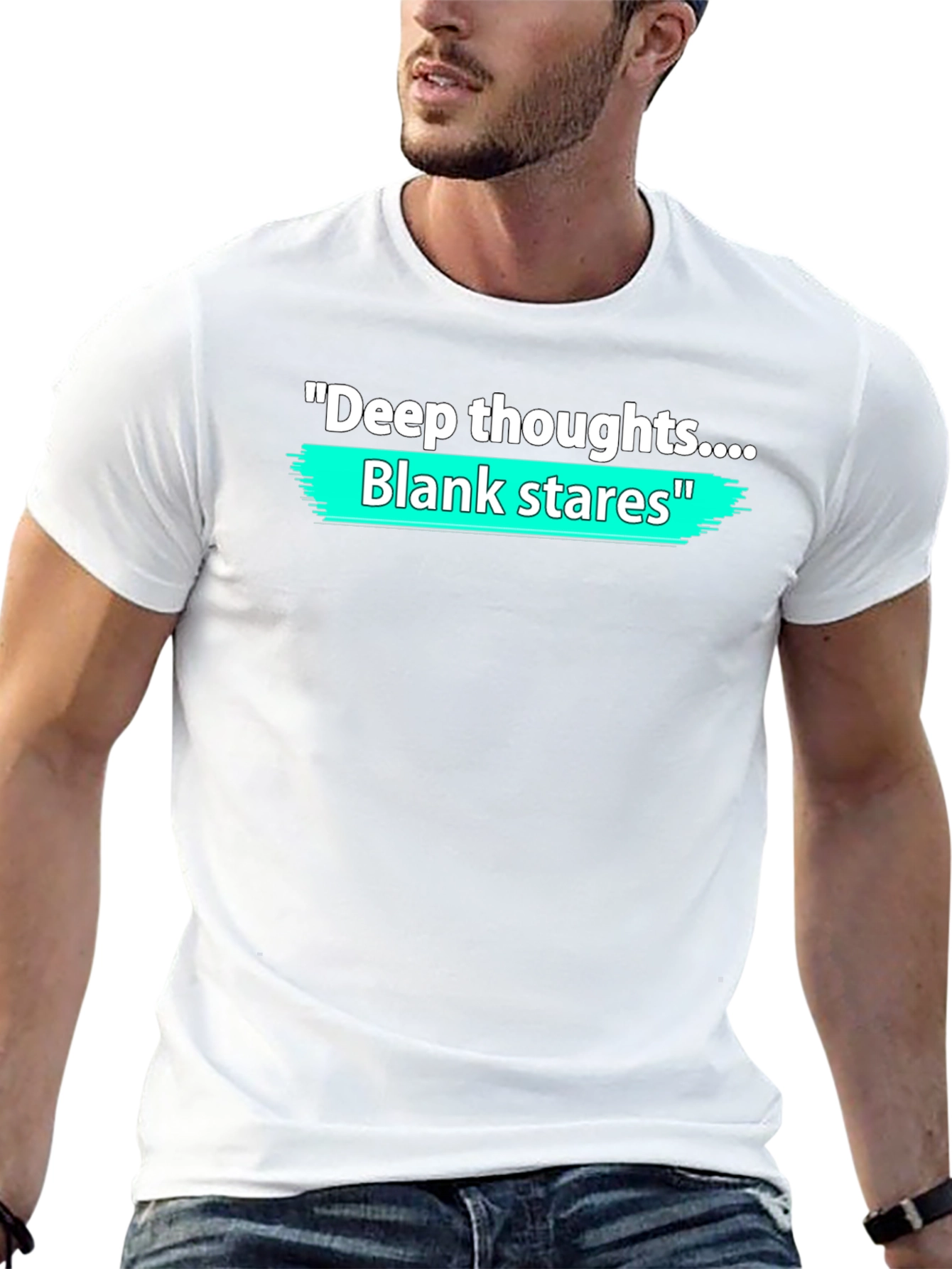 Deep Thoughts Blank Stares Graphic T-Shirt