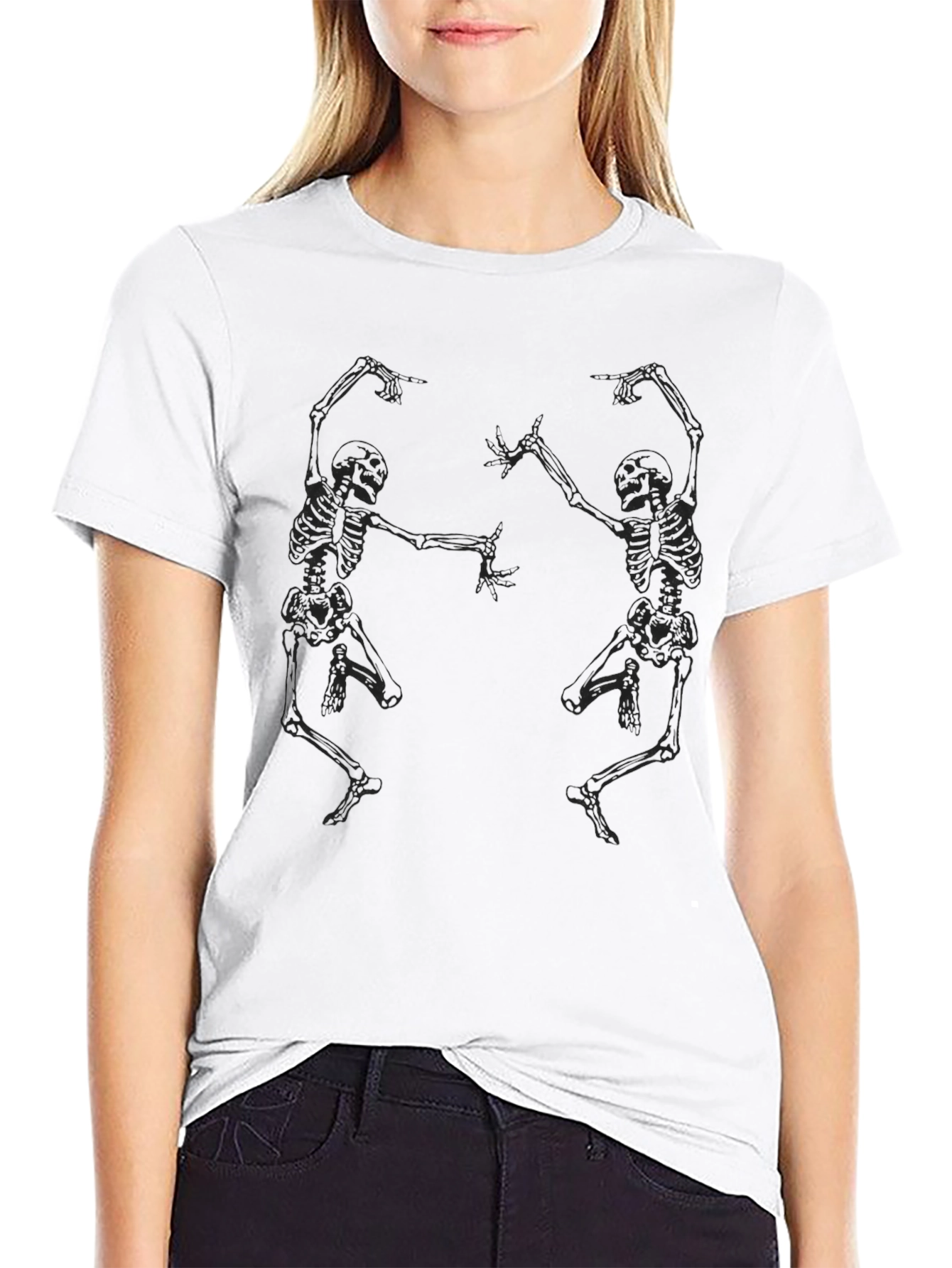 Dancing Skeletons Graphic Tee - Black