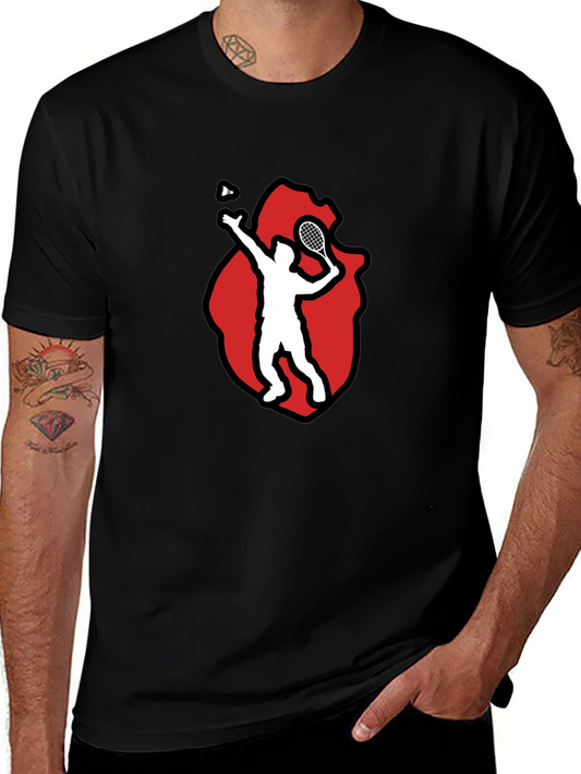 Badminton Player Graphic Tee - Black T-Shirt