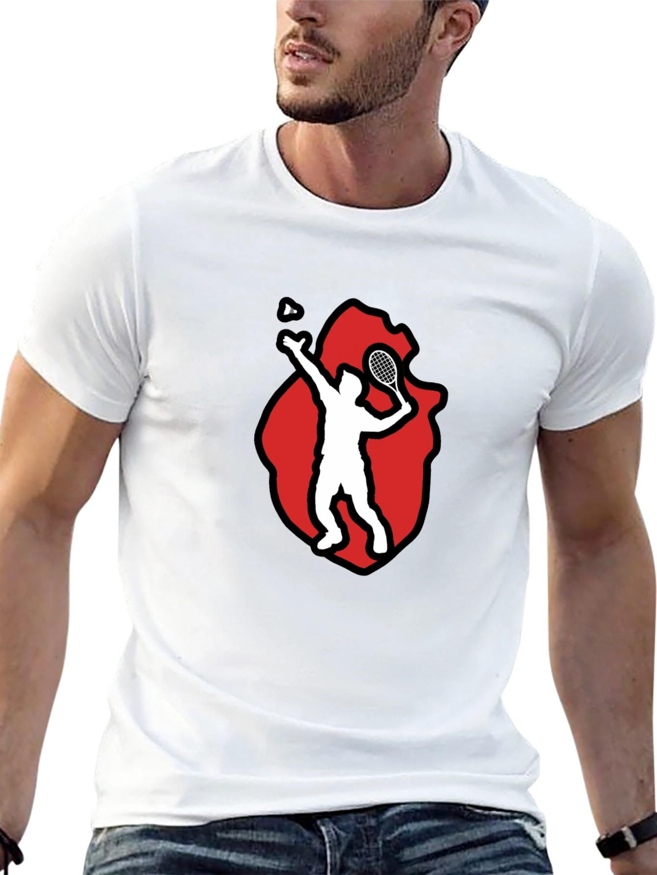 Badminton Player Graphic Tee - Black T-Shirt
