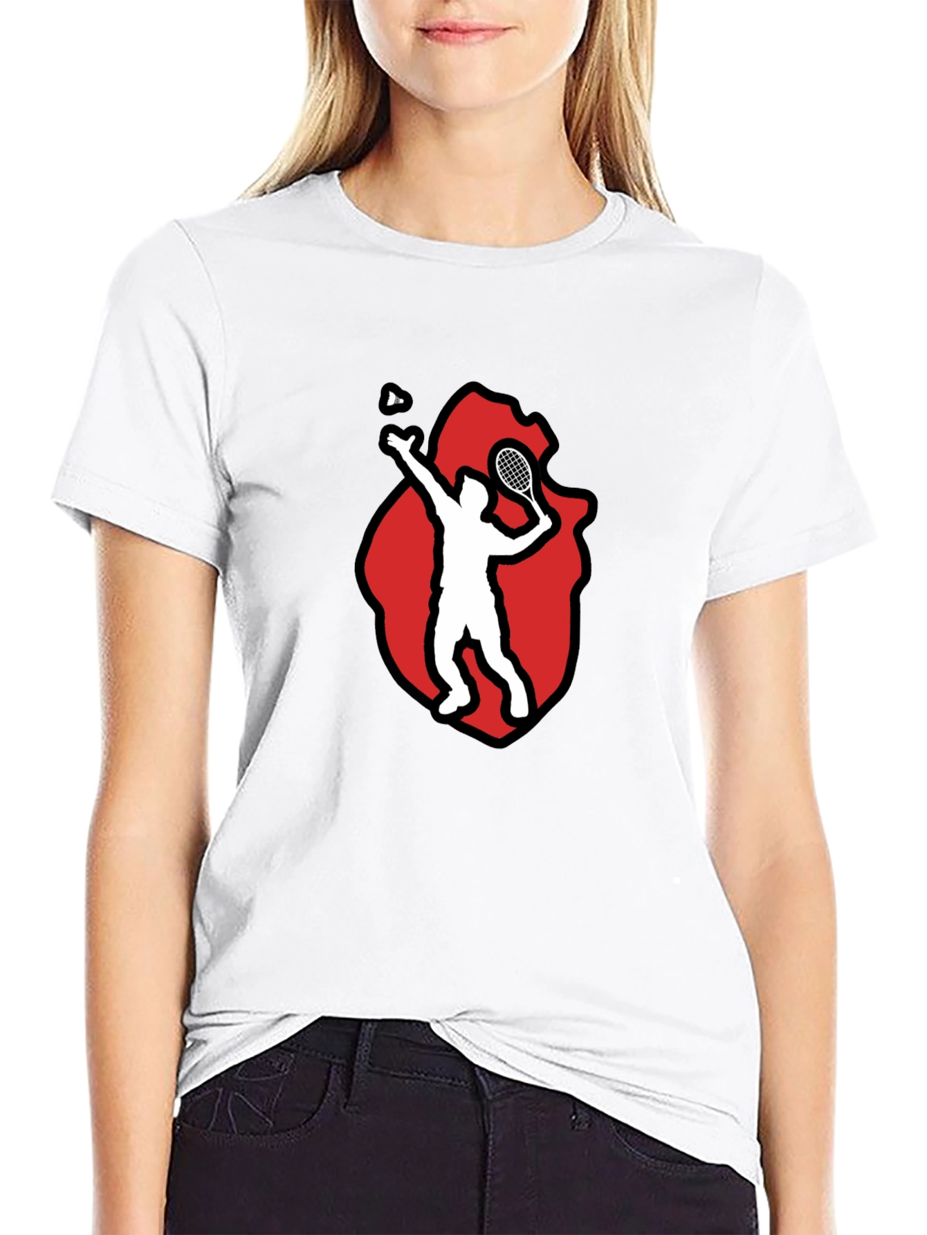 Badminton Player Graphic Tee - Black T-Shirt