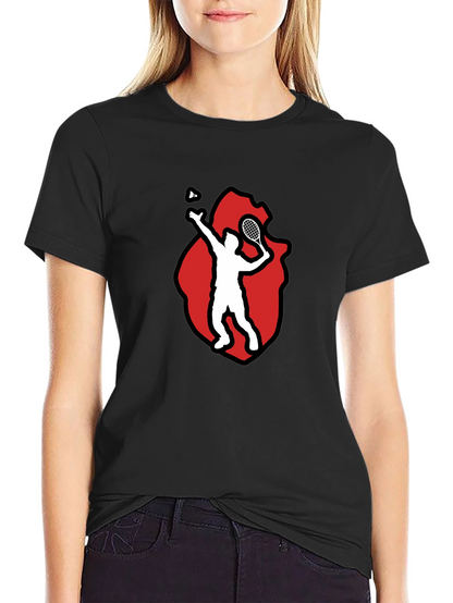 Badminton Player Graphic Tee - Black T-Shirt