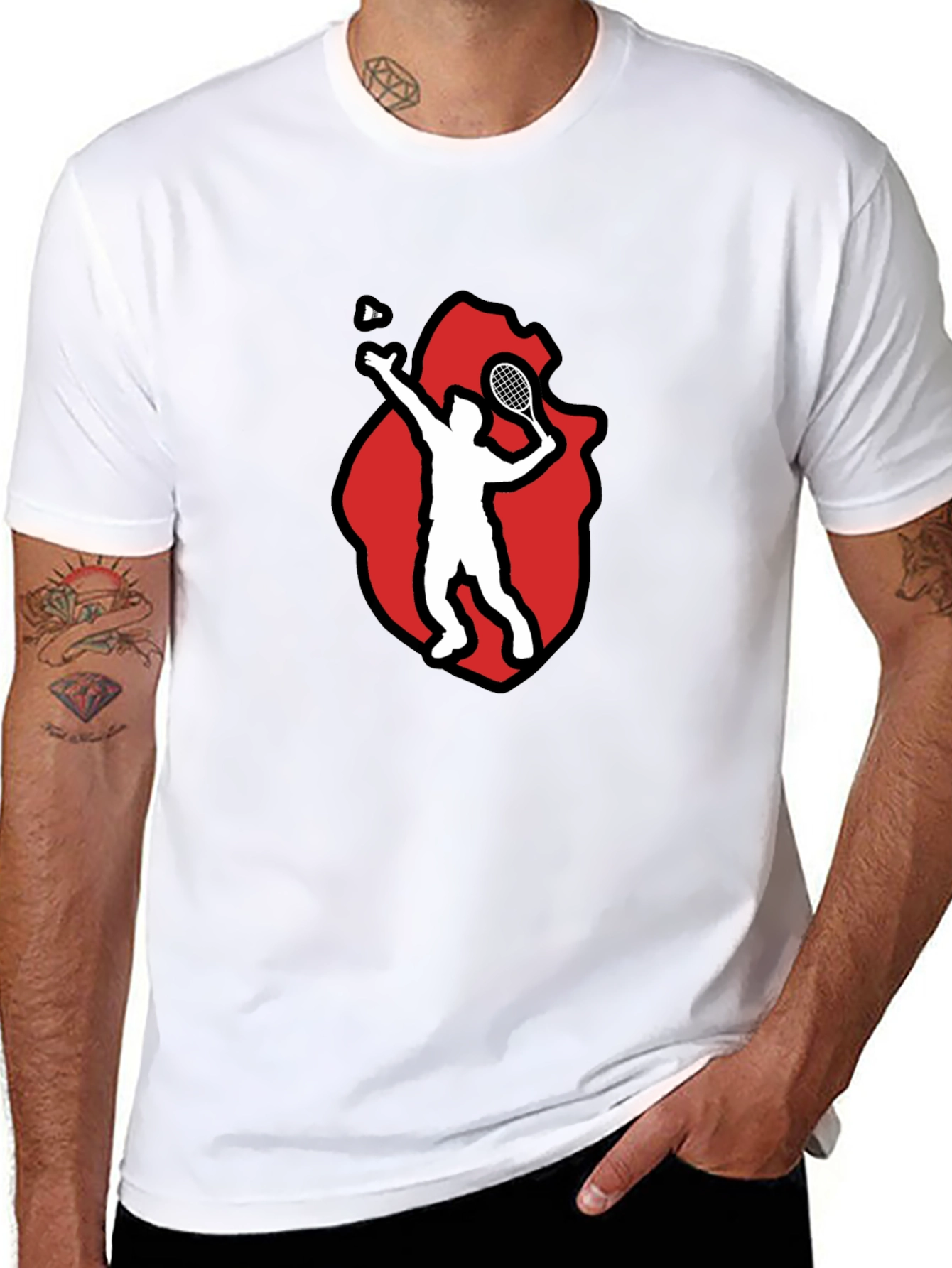 Badminton Player Graphic Tee - Black T-Shirt