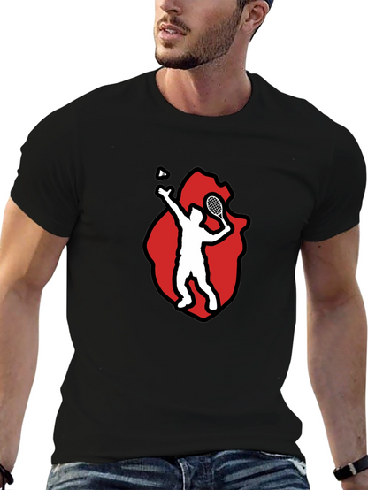 Badminton Player Graphic Tee - Black T-Shirt
