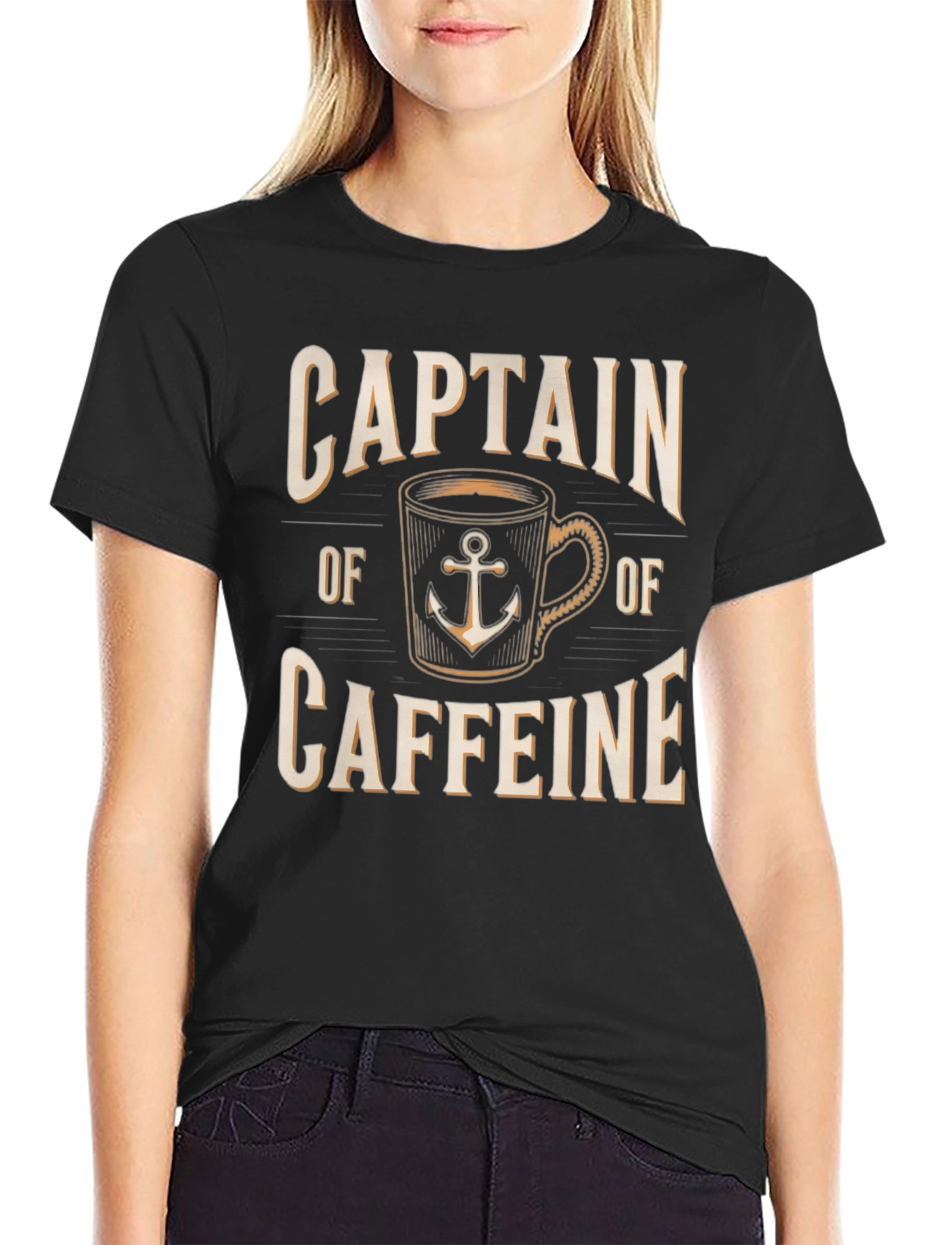 Captain of Caffeine T-Shirt Coffee Lover Tee