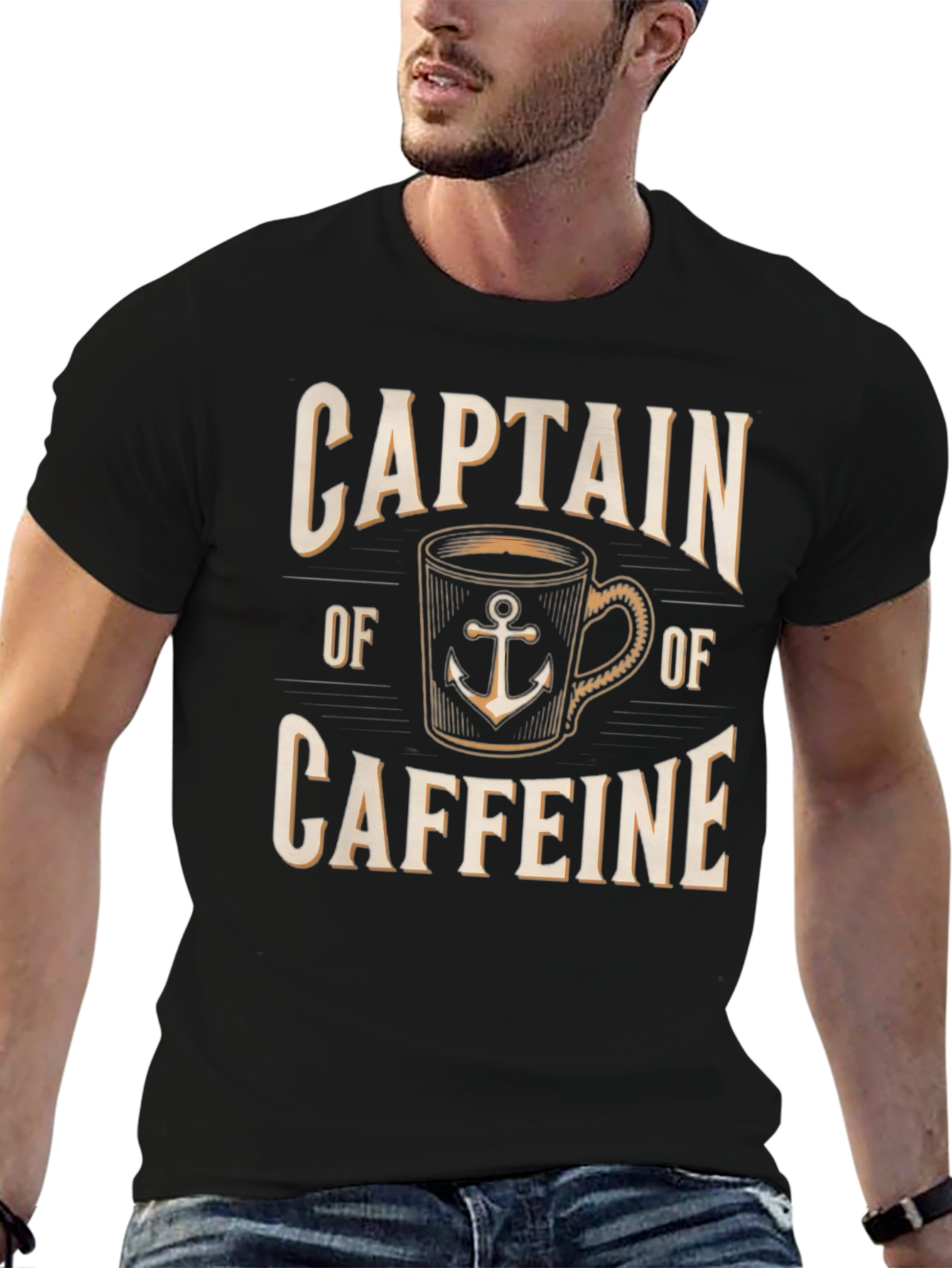 Captain of Caffeine T-Shirt Coffee Lover Tee
