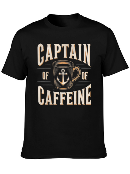 Captain of Caffeine T-Shirt Coffee Lover Tee