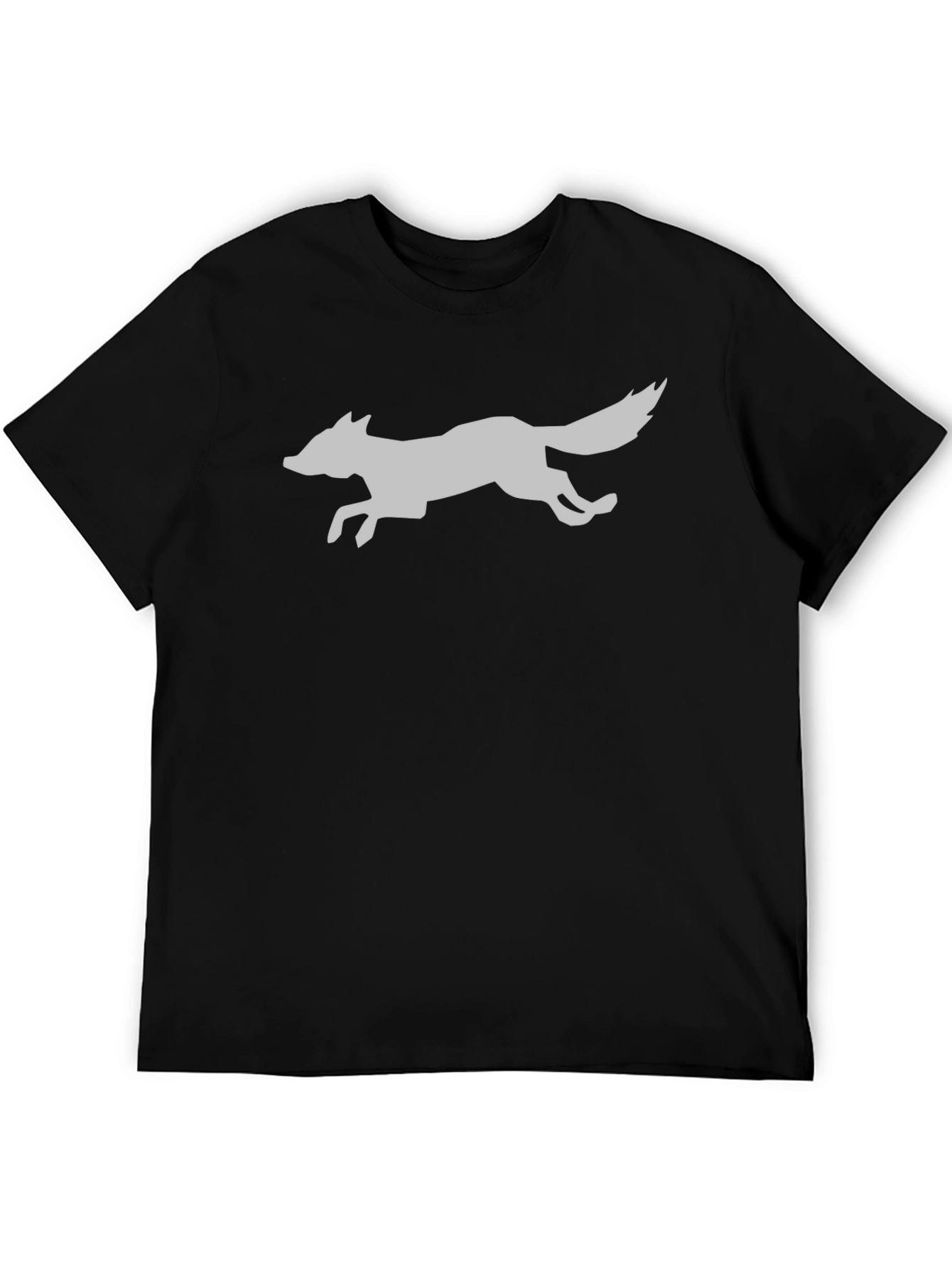 Sleek Fox Graphic Tee - Black Cotton Blend
