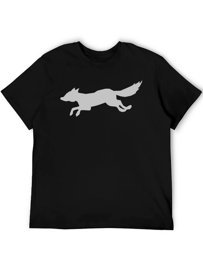 Sleek Fox Graphic Tee - Black Cotton Blend