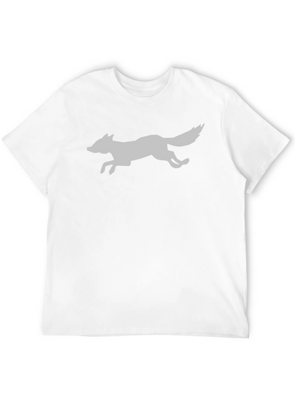 Sleek Fox Graphic Tee - Black Cotton Blend